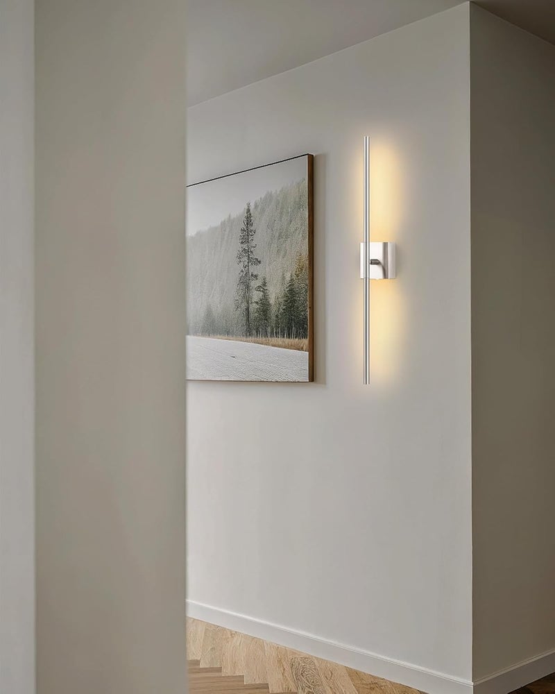 KDG Cordless Wall Sconces Set of 2, Wireless 5200mAh Rechargeable Battery Operated LED Wall Lamps with Remote, 360° Rotate Lightings for Wall Painting, Bedroom, Hallway, Night Light 31.5 inch (Nickel) - Image 5